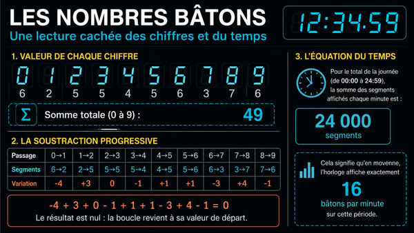 Les nombres bâtons : une lecture mathématique cachée du temps